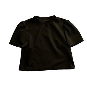 Cute black mock neck crop